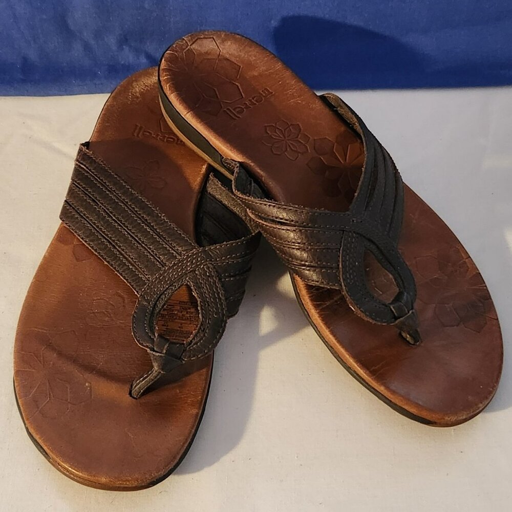 Merrell sandals sz 6.5 M ? dark brown well loved